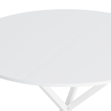 Cargar imagen en el visor de la galería, 47.24&#39;&#39; Modern Cross Leg Round Two Piece Removable White Top Occasional Dining Table with Iron Legs, Matte Finish
