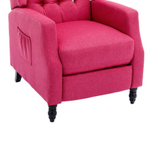 Cargar imagen en el visor de la galería, COOLMORE Modern Upholstered Reclining Accent Armchair, Rose Red
