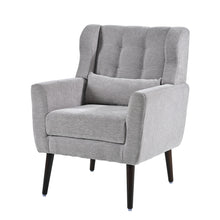 Charger l&#39;image dans la galerie, Chenille Accent Armchair with Pillow, Gray
