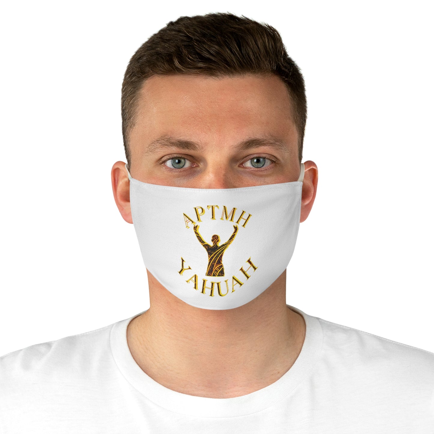 All Praise The Most High Yahuah 01-01 Designer Fabric Face Mask, White