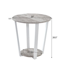 Charger l&#39;image dans la galerie, Elysian Contemporary Round End Table with Shelf, Gray
