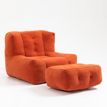 Cargar imagen en el visor de la galería, Fluffy Bean Bag Chair with Memory Foam and Ottoman
