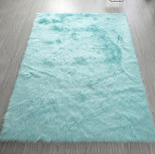 Cargar imagen en el visor de la galería, &quot;Cozy Collection&quot; Ultra Soft Fluffy Faux Fur Sheepskin Area Rug, Teal
