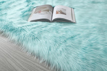 Load image into Gallery viewer, &quot;Cozy Collection&quot; Ultra Soft Fluffy Faux Fur Sheepskin Area Rug, Teal
