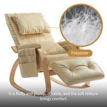 Load image into Gallery viewer, Reclining Cream White Leather Rocking Chair
