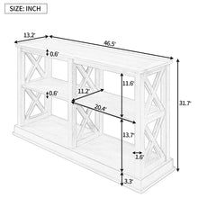 Carica l&#39;immagine nel visualizzatore di Gallery, TREXM Sofa Table with 3-Tier Open Storage Spaces and &quot;X&quot; Legs (White)
