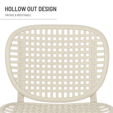 Cargar imagen en el visor de la galería, 3 Piece Hollow Design Retro Outdoor Patio Table and Lounge Chairs Furniture Set with Open Shelf and Widened Seats (White)
