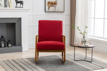Load image into Gallery viewer, Red Upholstered Tall Back Accent Rocking Armchair
