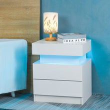 Charger l&#39;image dans la galerie, LED Nightstand with 2 High Gloss Drawers
