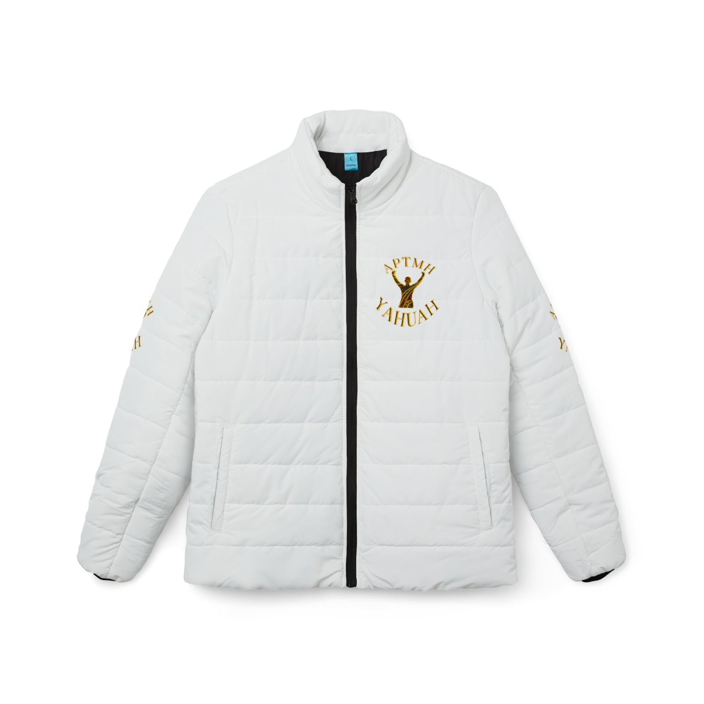 All Praise The Most High Yahuah 01-01 Ladies Designer Puffer Jacket, White