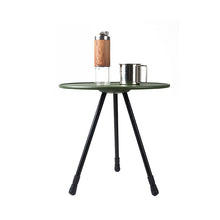 Cargar imagen en el visor de la galería, Lightweight Portable Aluminum Height Adjustable Small Round Outdoor Folding Picnic/Camping Table (Black/Green)
