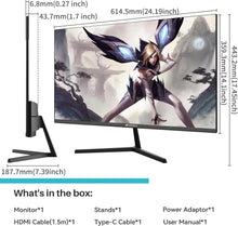 Charger l&#39;image dans la galerie, Sansui  27 inch 100Hz IPS USB Type-C FHD 1080P HDR10 Computer Monitor with Built-in Speakers HDMI DP Game RTS/FPS, tilt Adjustable for Working and Gaming (ES-27X3 Type-C Cable &amp; HDMI Cable Included)
