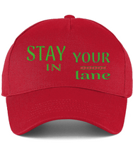 Load image into Gallery viewer, STAY IN YOUR lane 01-01 Designer Embroidered Ultimate Cotton Drill Baseball Cap (8 colors)
