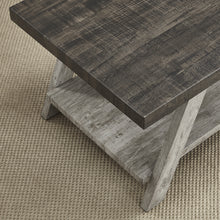 Cargar imagen en el visor de la galería, Athens Contemporary Two-Tone Wood Shelf End Table, Weathered Walnut and Gray
