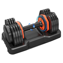 Carica l&#39;immagine nel visualizzatore di Gallery, 55lbs 5 in 1 Single Adjustable Dumbbell Free Weight with Anti-Slip Metal Handle
