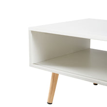 Carica l&#39;immagine nel visualizzatore di Gallery, 41.34&quot; Modern Rattan Coffee Table with Sliding Door Storage (White)
