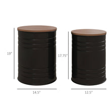 Load image into Gallery viewer, HOMCOM Nesting Storage Ottomans Set of 2 with Lids, Hidden Space
