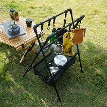 Charger l&#39;image dans la galerie, Picnic and Camping Multifunctional Outdoor Folding Drying + Storage Shelf/Rack
