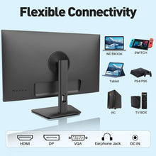 Cargar imagen en el visor de la galería, Sansui 24 inch IPS FHD 1080P 75HZ HDR10 Computer Monitor with HDMI, VGA,DP Ports Frameless/Eye Care/Ergonomic Tilt/Speakers Built-in(ES-24X5A HDMI Cable Included)

