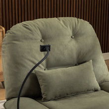 Cargar imagen en el visor de la galería, Smart Power 270° Swivel Glider Recliner Gaming Chair with USB Charger, Phone Holder, Hidden Storage Compartments and Bluetooth Music Player, Green
