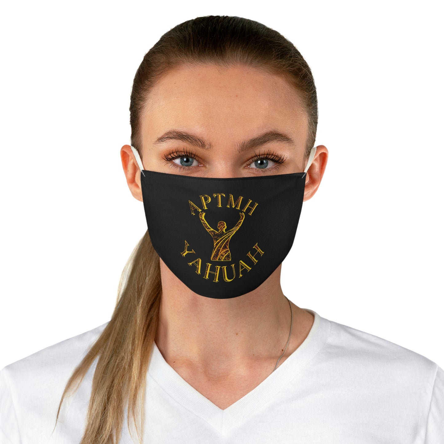 All Praise The Most High Yahuah 01-01 Designer Fabric Face Mask, Black
