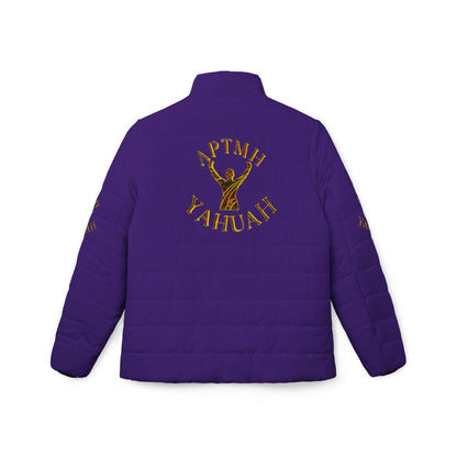 All Praise The Most High Yahuah 01-01 Ladies Designer Puffer Jacket, Purple