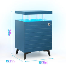Carica l&#39;immagine nel visualizzatore di Gallery, LED Nightstand with 4 Acrylic Columns and Drawers, Blue
