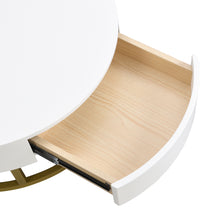 Cargar imagen en el visor de la galería, Modern Round Lift-top Nesting Coffee Tables with 2 Drawers, White &amp; Black
