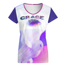 Carica l&#39;immagine nel visualizzatore di Gallery, Grace 101-02 Ladies Designer V-neck T-shirt
