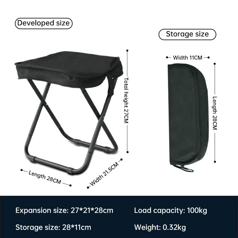 Aluminum Alloy Outdoor Portable Folding Stool (Black, Dark Green, Navy Bliue)