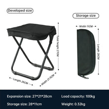 Cargar imagen en el visor de la galería, Aluminum Alloy Outdoor Portable Folding Stool (Black, Dark Green, Navy Bliue)
