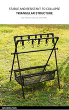 Charger l&#39;image dans la galerie, Picnic and Camping Multifunctional Outdoor Folding Drying + Storage Shelf/Rack
