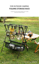 Cargar imagen en el visor de la galería, Picnic and Camping Multifunctional Outdoor Folding Drying + Storage Shelf/Rack
