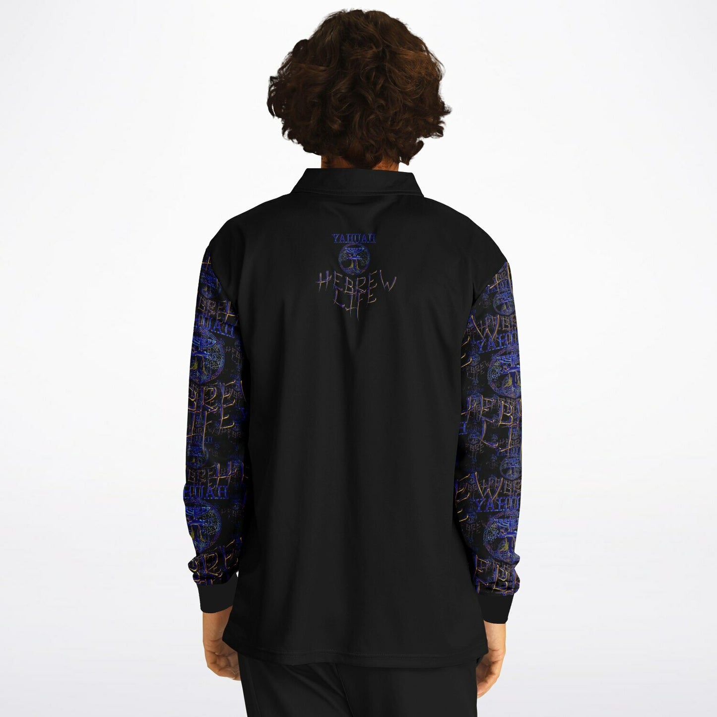 Hebrew Life 01-02 Men’s Designer Long Sleeve Polo Shirt