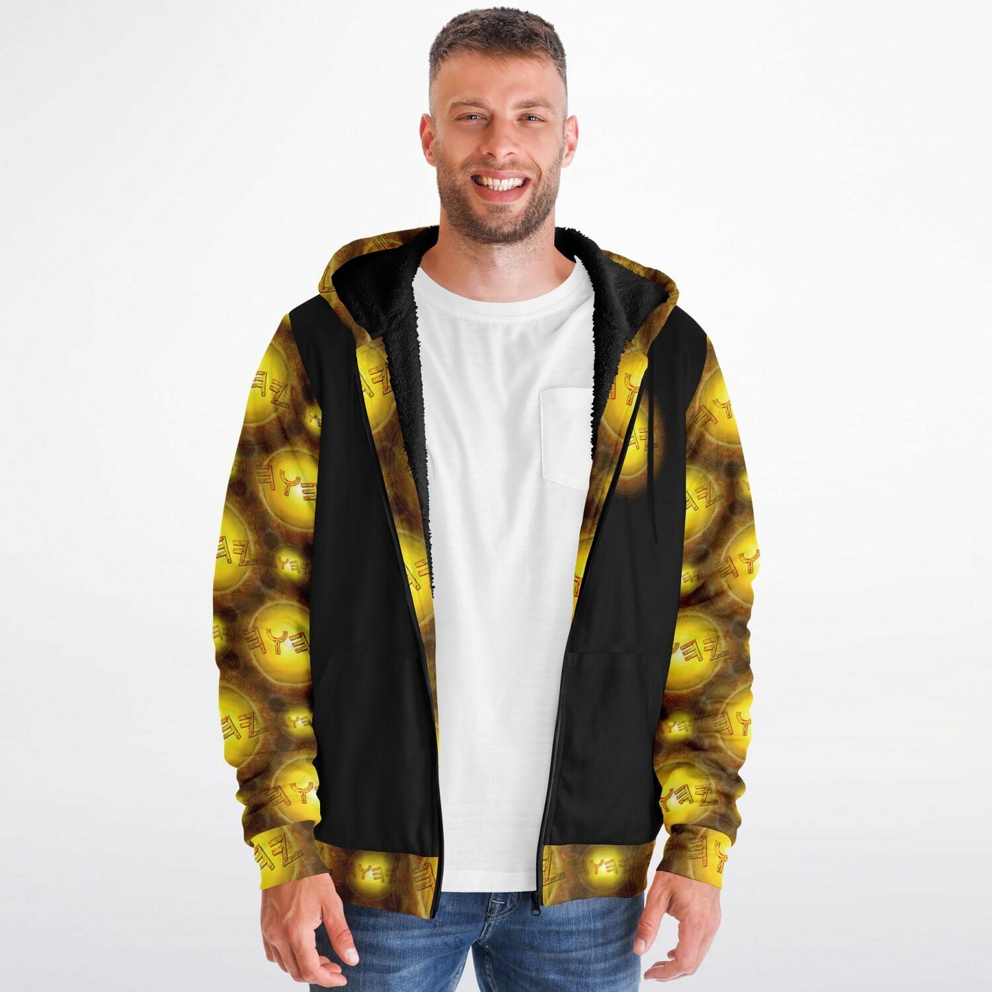 Creator Yahuah 01: Sun, Earth & Fire Designer Microfleece Unisex Zip Hoodie