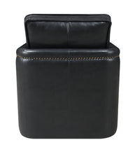 Cargar imagen en el visor de la galería, ACME Rocha Leather Accent Armchair with Swivel, Black Leather Aire
