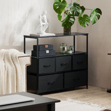 Carica l&#39;immagine nel visualizzatore di Gallery, Sweetcrispy Metal Frame 5 Drawer Chest of Drawers (Black)
