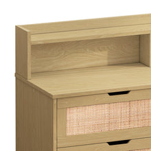 Load image into Gallery viewer, 43.31&quot; 6 Drawer Rattan Dresser with LED Lights, USB Ports and Power Outlet, Natural
