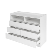 Cargar imagen en el visor de la galería, Six Drawer Dresser with LED Lights, White
