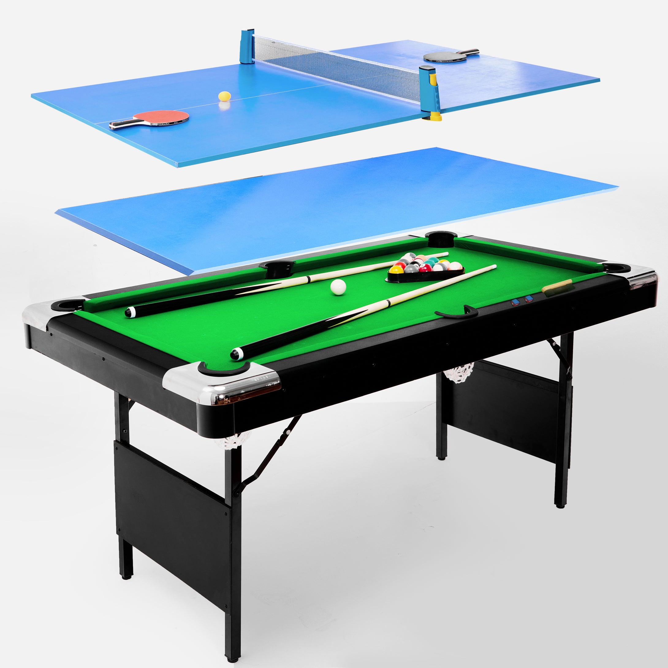 5.5ft 2-in-1 Multifunctional Pocket Billiard & Table Tennis Table