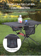 Cargar imagen en el visor de la galería, Portable Ultra Light Folding Camp Table with Cup Holders (Black/Blue)
