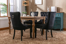 Carica l&#39;immagine nel visualizzatore di Gallery, High-end Tufted Solid Wood Contemporary Velvet Upholstered Dining Chair with Wood Legs Nailhead Trim 2-Pcs Set, Black
