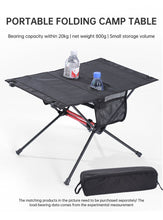 Cargar imagen en el visor de la galería, Portable Ultra Light Folding Camp Table with Cup Holders (Black/Blue)
