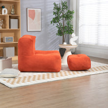 Charger l&#39;image dans la galerie, Fluffy Bean Bag Chair with Memory Foam and Ottoman
