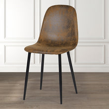 Cargar imagen en el visor de la galería, Set of 4 Scandinavian Velvet Dining Chairs - Suede Brown
