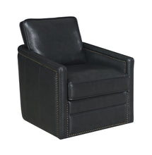 Load image into Gallery viewer, ACME Rocha Leather Accent Armchair with Swivel, Black Leather Aire
