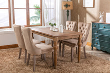 Charger l&#39;image dans la galerie, High-end Tufted Solid Wood Contemporary Velvet Upholstered Dining Chair with Wood Legs Nailhead Trim 2-Pcs Set, Khaki
