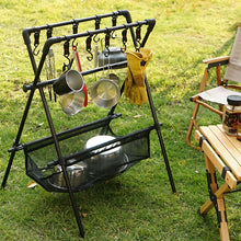 Cargar imagen en el visor de la galería, Picnic and Camping Multifunctional Outdoor Folding Drying + Storage Shelf/Rack
