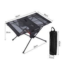 Cargar imagen en el visor de la galería, Portable Ultra Light Folding Camp Table with Cup Holders (Black/Blue)
