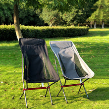 Carica l&#39;immagine nel visualizzatore di Gallery, Portable Folding Outdoor Heighten Moon Chair (Black, Gray, Yellow, Orange)
